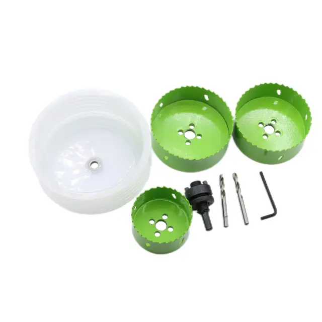 Naili 8PC M42 Bi-metal 76-108mm Hole Saw Set Dust Cover Included for Efficient Opening Wood Gypsum Boards Ceilings CE Certified
