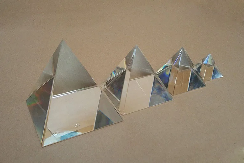 Wholesale Blank K9 Crystal Pyramid Prism Optical Glass Prisms Paperweight  For Decoration supplier