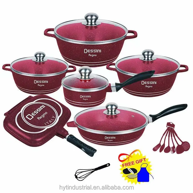 Die Cast Aluminum Nonstick Cookware Sets With Glass Lid Fry Pans Set