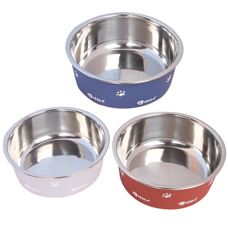 perfiso pet bowl stainless steel non-skid base dog bowl cat bowl