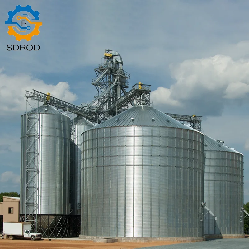 SDROD Customized Big Grain Silo Professional Blueprint Cylindrical Shape Steel Cap for Feed & Grain Storage