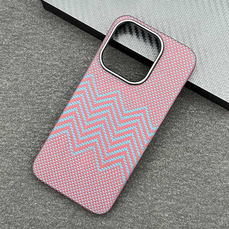 Woven Aramid Ultra Slim Mobile Phone Cover Carbon Fiber Phone Case Business Cover Thin For Iphone 16 15 14 13 12 11 Plus Pro Max