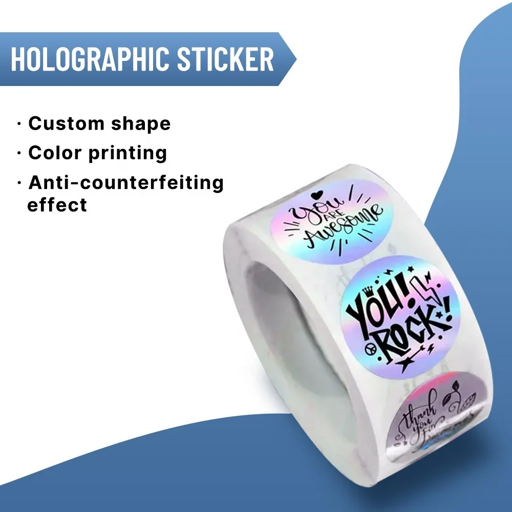 Full Color Crystalcode Holographic Anti-Counterfeiting Laminate Anti Copy Clear Gold 10Ml Vial Label Maker Sticker Hologram