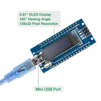 Nano V3.0 ATmega328P Improved CH340C Module With Built-in 0.91 Inch - Foto 13