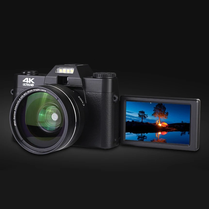Popular Flip Screen 48 Megapixel WIFI 16X Zoom 4K HD High Resolution Selfie Digital Camera for Photography