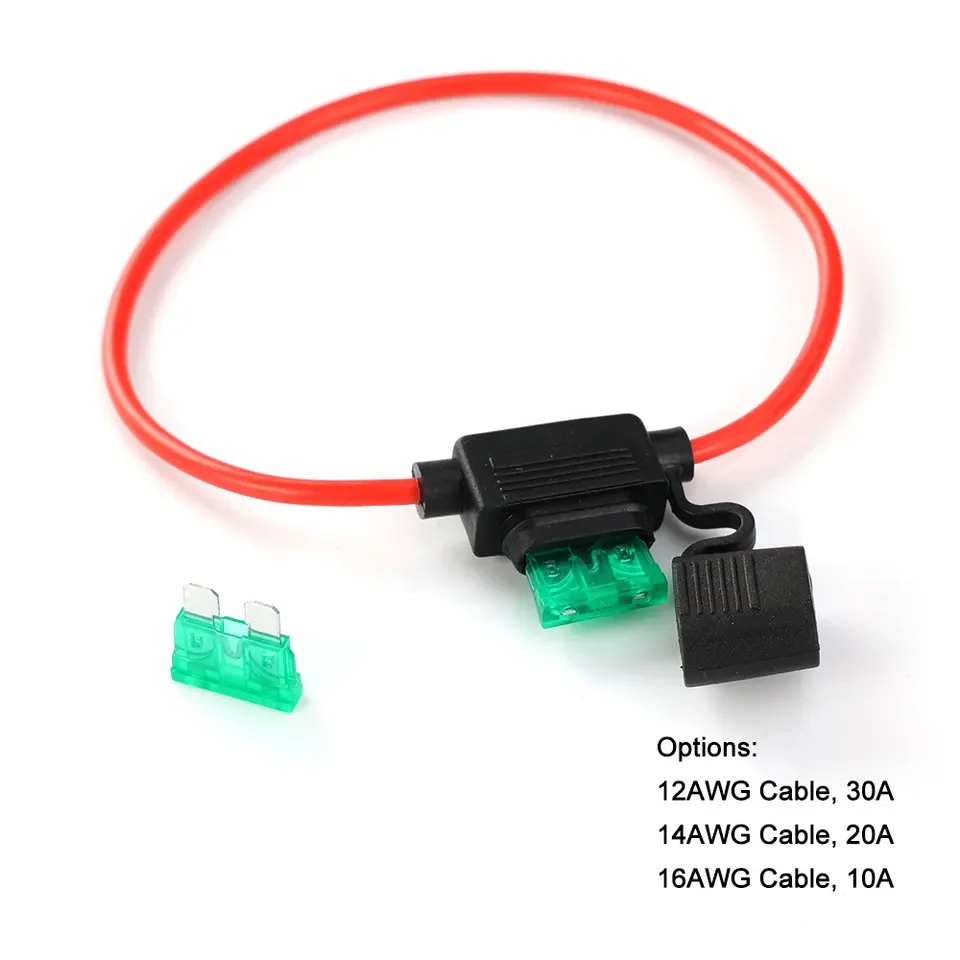 X Autohaux Auto 30A Fuse Holder With Crimp Terminal In-line AWG - View #5