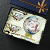 Blue Beauty Two Cup Saucer Spoon with Cup Holder Gift Box