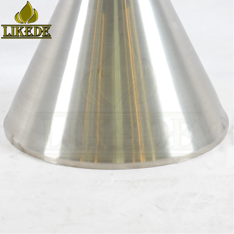 Integrated Tulip Conical Table Base Metal Brushed #304 Stainless Steel Trumpet Style Furniture Legs