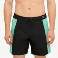 Mužské šorty typu board shorts z patchworku, s elastickým pasom a šnúrkou, rýchloschnúce plážové šorty