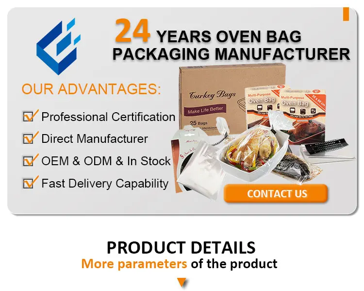 Oven Bag for Baking Food Wholesale Food Grade Printing Logo High  Temperature Hot Roast Chicken Microwave Cooking Plastic Turkey Packaging Oven  Bag - China Oven Bag and Oven Bags price