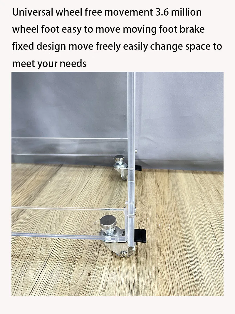 Customized Modern Design Clear Acrylic 2-Shelf Rolling Bar Cart Square Lucite Trolley for Dining Living Room Hotel Kitchen Use