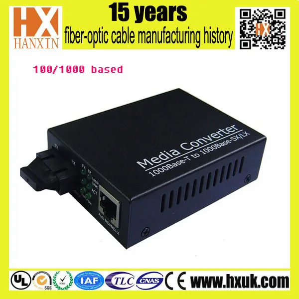 
 Двухволоконный SM 10/100/1000M гигабитный Ethernet волоконно-оптический медиа-конвертер  