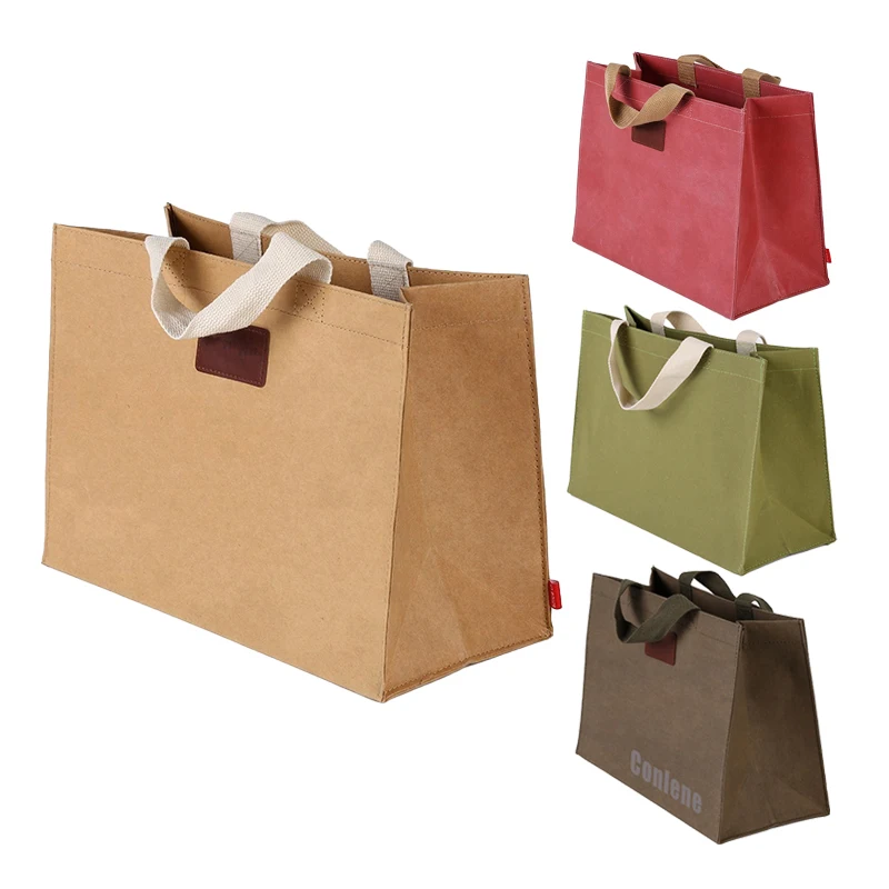 Wenzhou Factory Wholesale Kraft Paper Tote Bag With Handle Nature Kraft Paper Shopping Bag