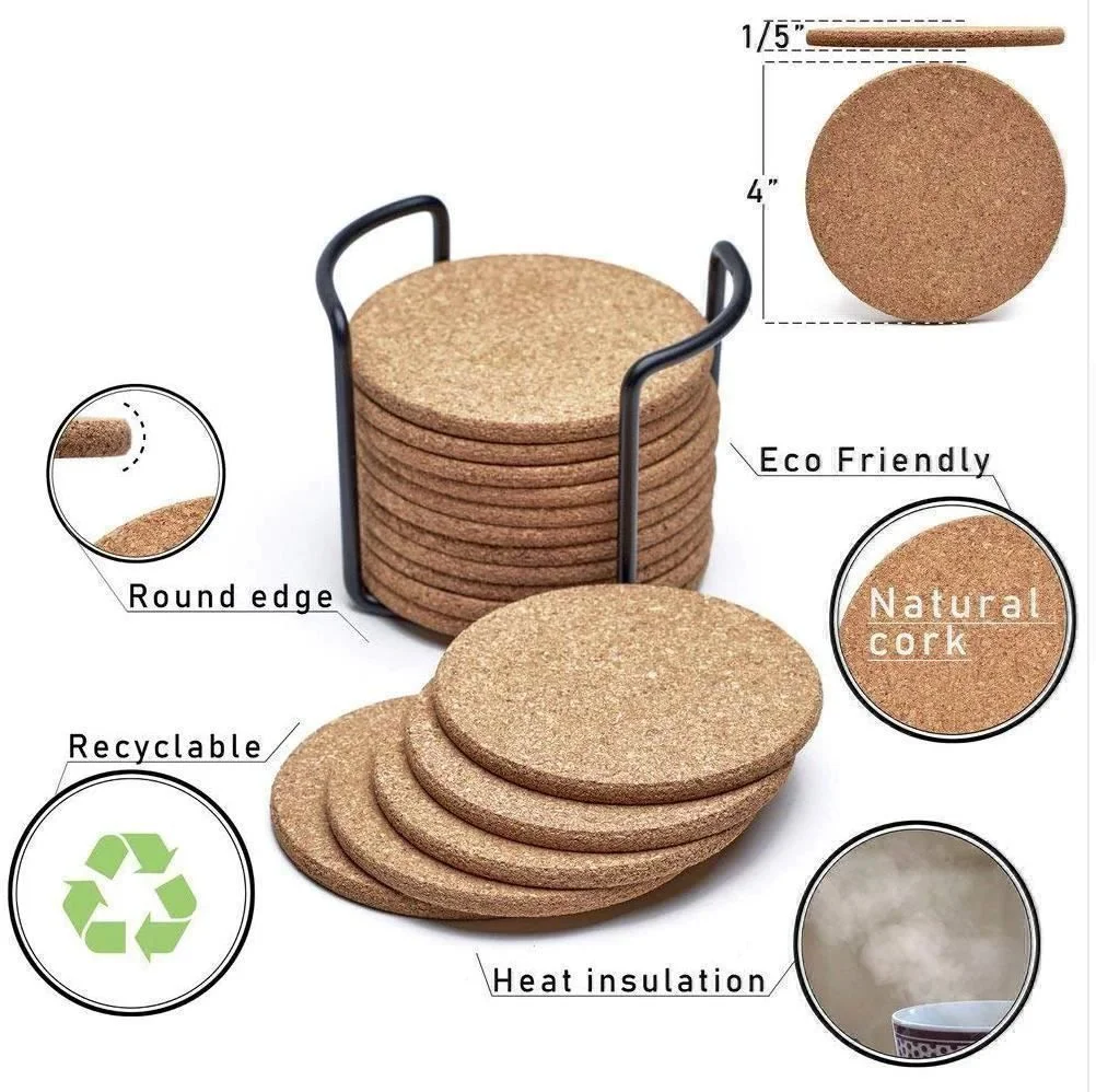 Best Price Of Soft Wood Cork Coaster Round Shape Cork Coaster With