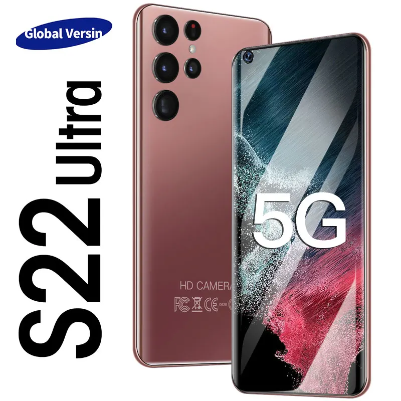 NEW 2022 New S22+ Ultra Smartphone 7.3 Inch 16GB+1TB 6800mAh 5G Network Unlock Cell Phone Mobile Phones Global Version