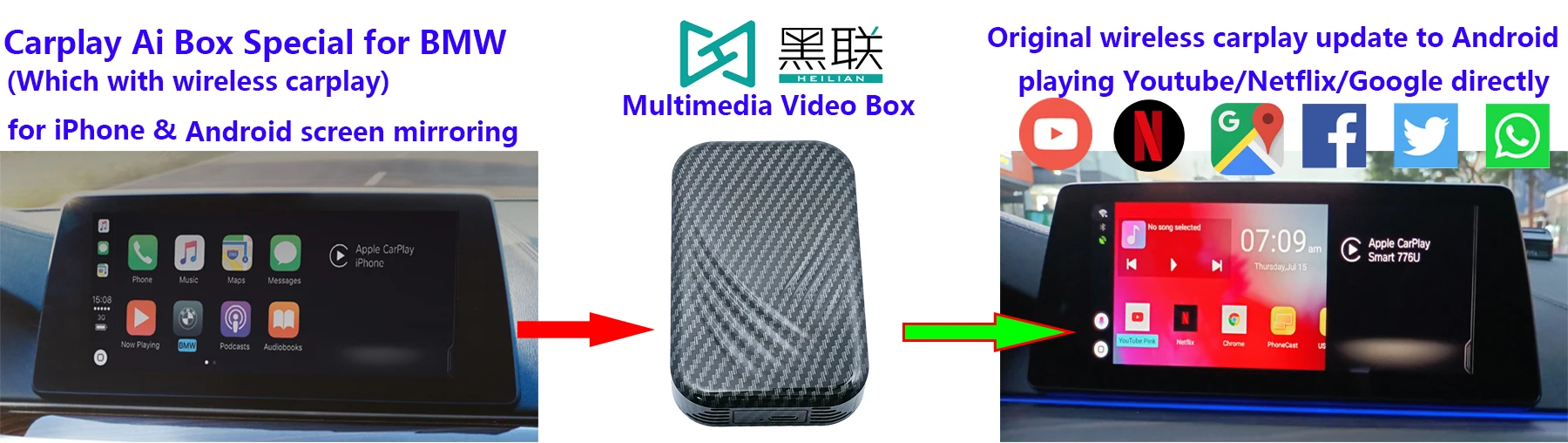 New Carplay Android Box For Bmw Stream Online Tv Netflix Youtube On Your Car Just Usb Plug In Buy Carplay Touch Usb Connection Original Car Update To Smart System Product On Alibaba Com