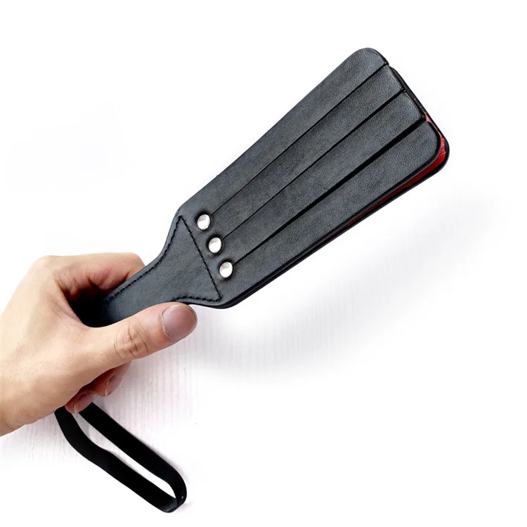 BDSM Leather Paddles for Adults Soft Spanks Tool Toys Sexual SM Play for Couples Black
