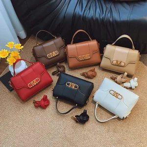 Multi Color Textured PU Leather Women's Handbag with Metal Logo Clasp Stylish Crossbody Bag Custom LOGO Purse