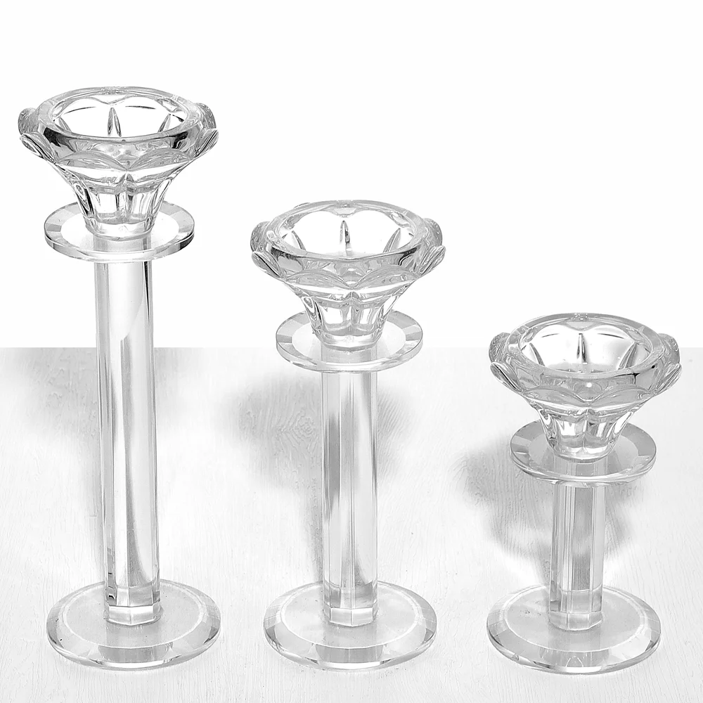 Cheap Wholesale New Design Blank Crystal Candle Holder Custom Crystal