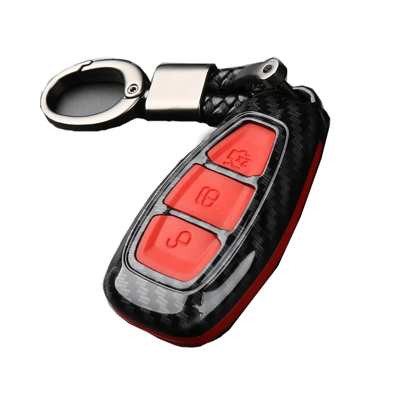 Carbon fiber Smart key case cover For Ford Fiesta Focus Mondeo Ecosport Kuga 