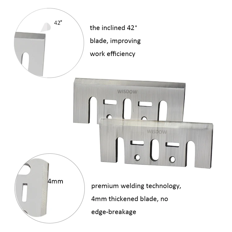 WISDOM Power Tools Spare Parts 1900B Planer Blade HSS/TCT 82x29x3mm Planer Knife for Electric Planer