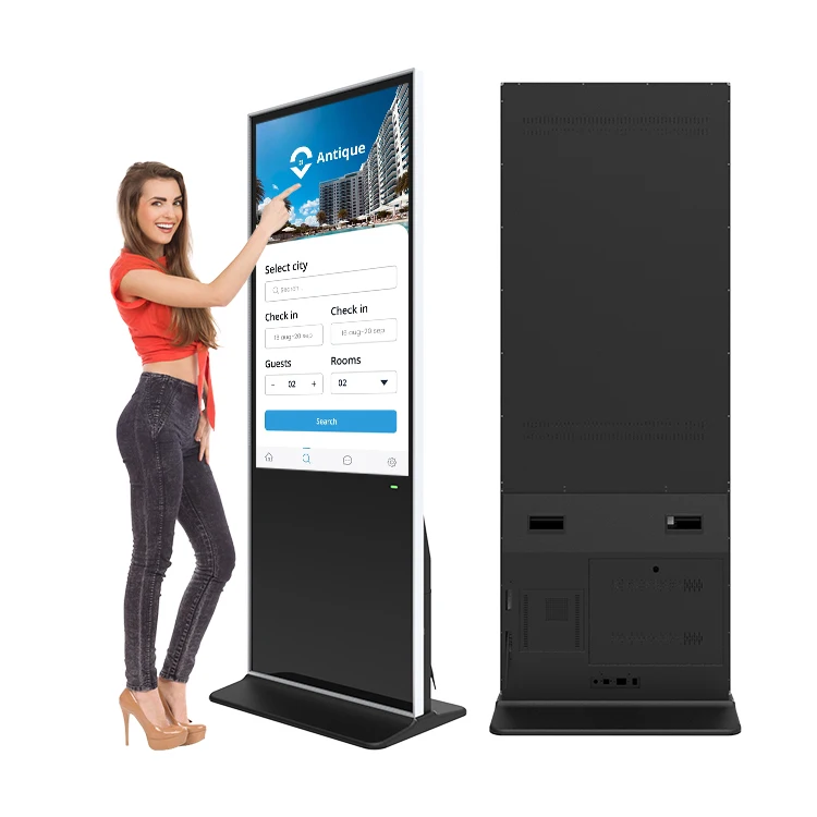 Floor Standing Video Player Touch Screen Interactive 42 Inch Vertical Display Tv Lcd Advertising Display Stand
