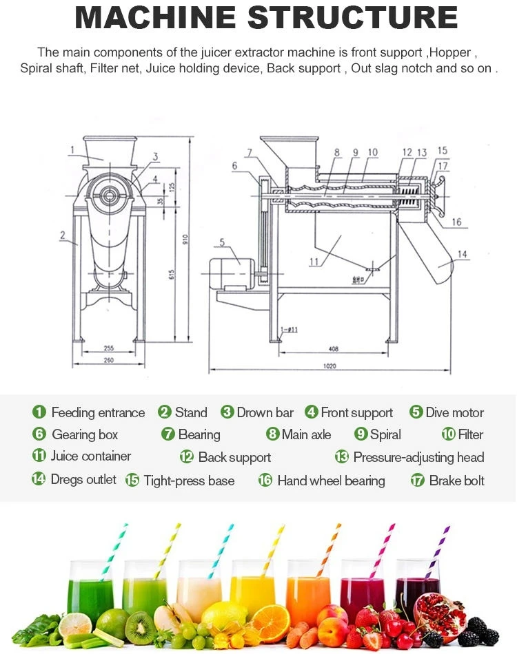 Industrial Fruit Juice Making Machine Industrial Cold screw Press pressing Juicer Extractor extracting Machine