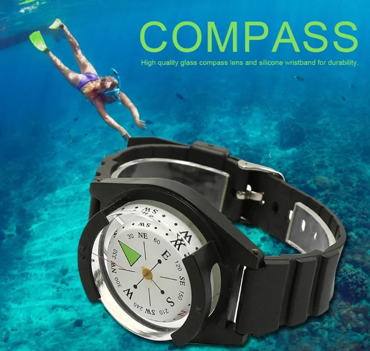 Montre Boussole Étanché Extérieure – Bracelet Réglable, Cadran Lumineux, Idéale Camping, Plongée, Randonnée