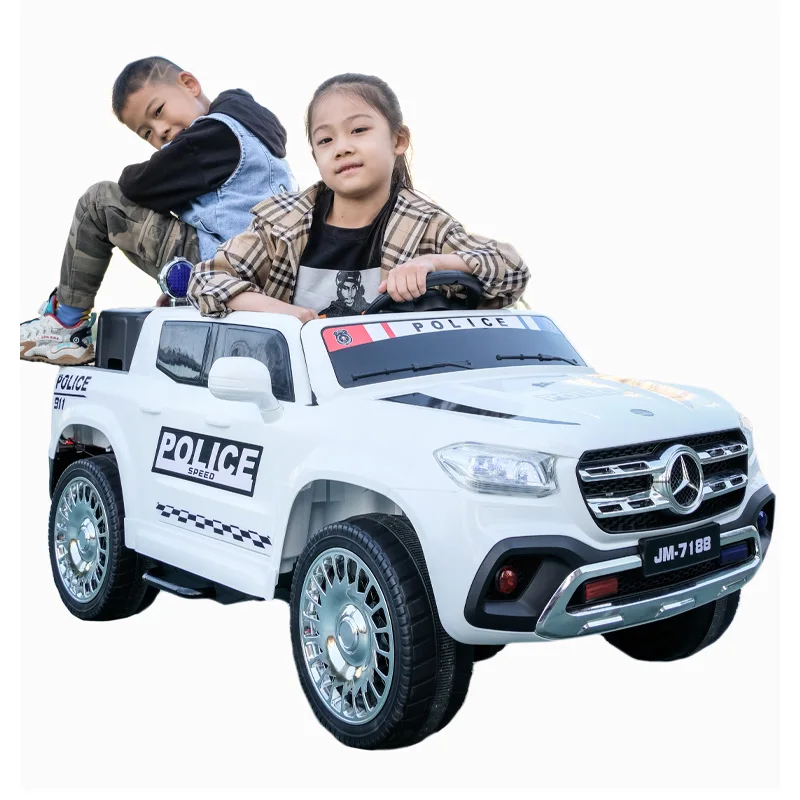 12V電動乗用玩具車 摩擦式玩具車両 四輪駆動 子供用乗用玩具 パトカー