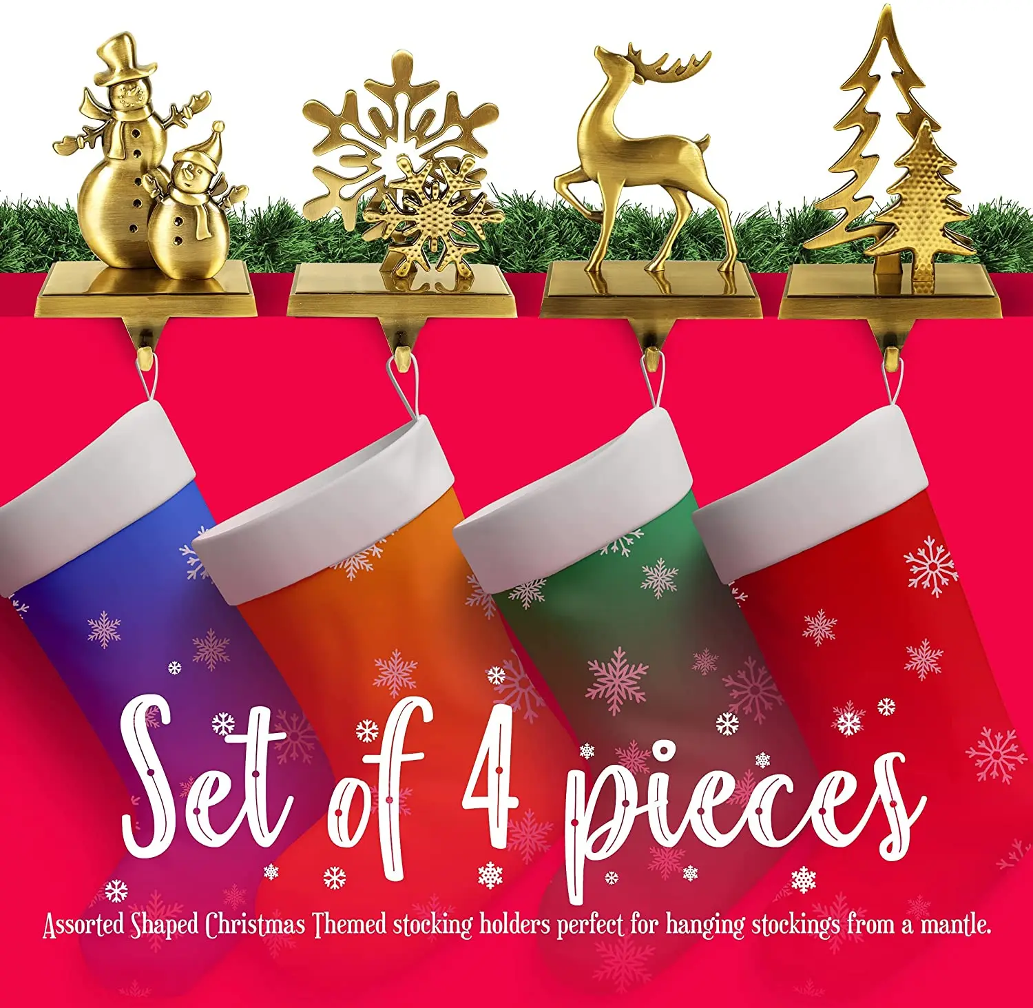 Manufacture Wholesale Custom Decoration Metal Christmas Stocking Holder