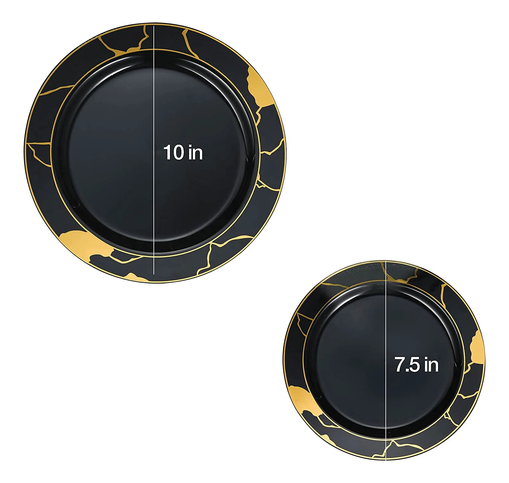 Black And Gold Plates Plastic Dinnerware Sets Plates With Plastic