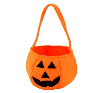Non-Woven Pumpkin Buckets Trick or Treat Bags for Kids Costume Party Favors Supplies Halloween Pumpkin Candy Bags for Kids