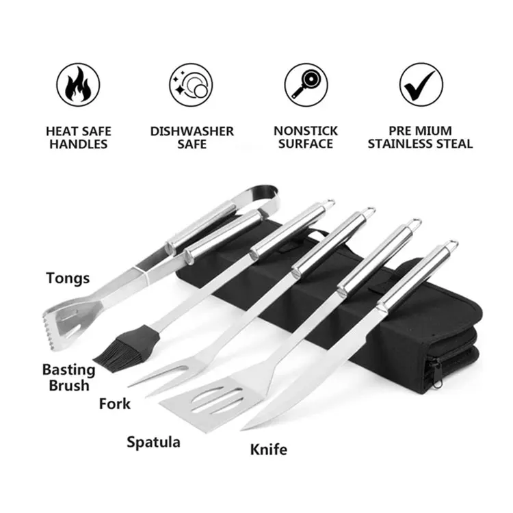 Factory Price Stainless Steel Grill Tools With Carry Bag Outdoor Bbq ...