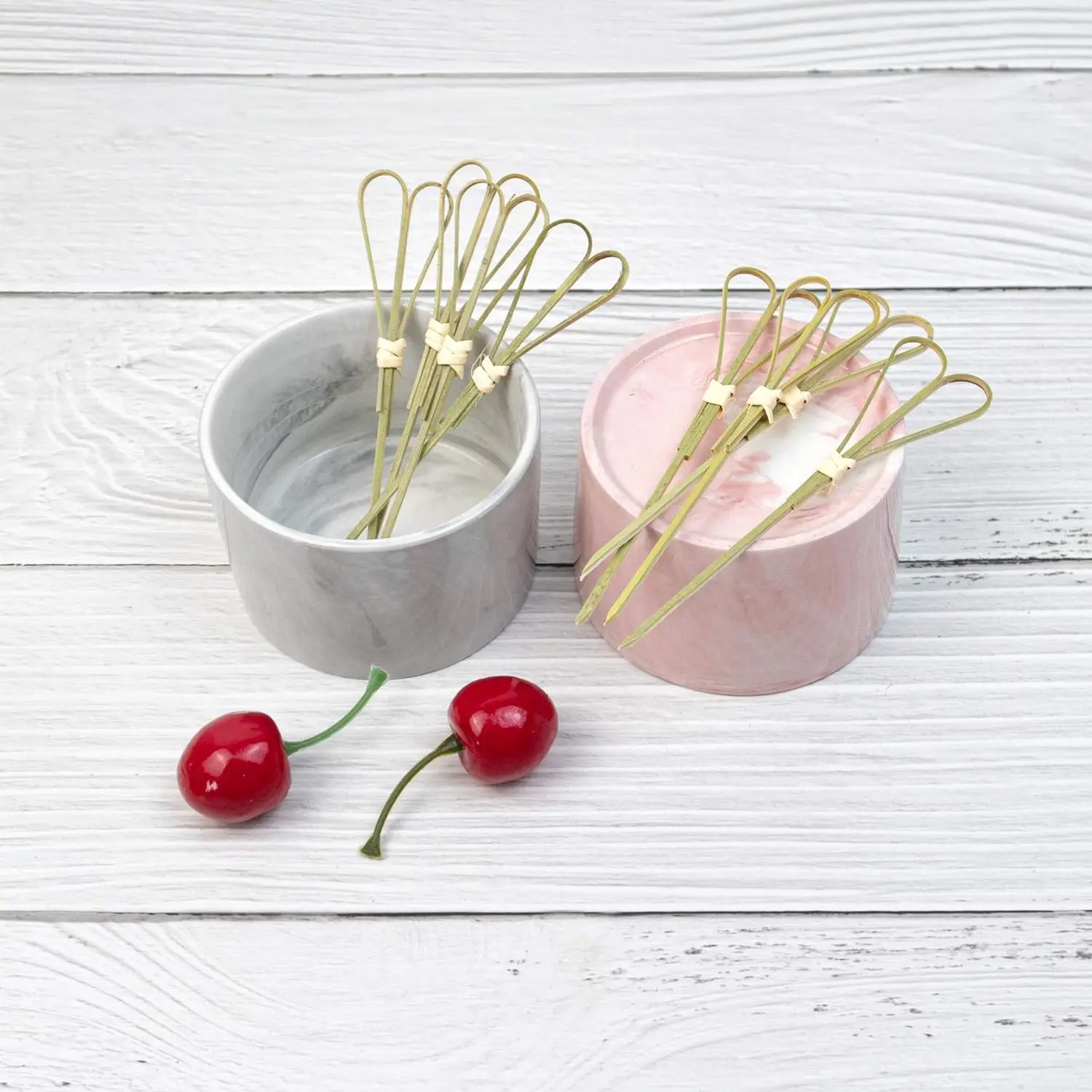 Bamboo Knot Skewers Flower Sticks Toothpicks for Fruit Eco-friendly Heart Shaped Decorate Bamboo Toothpicks Skewers