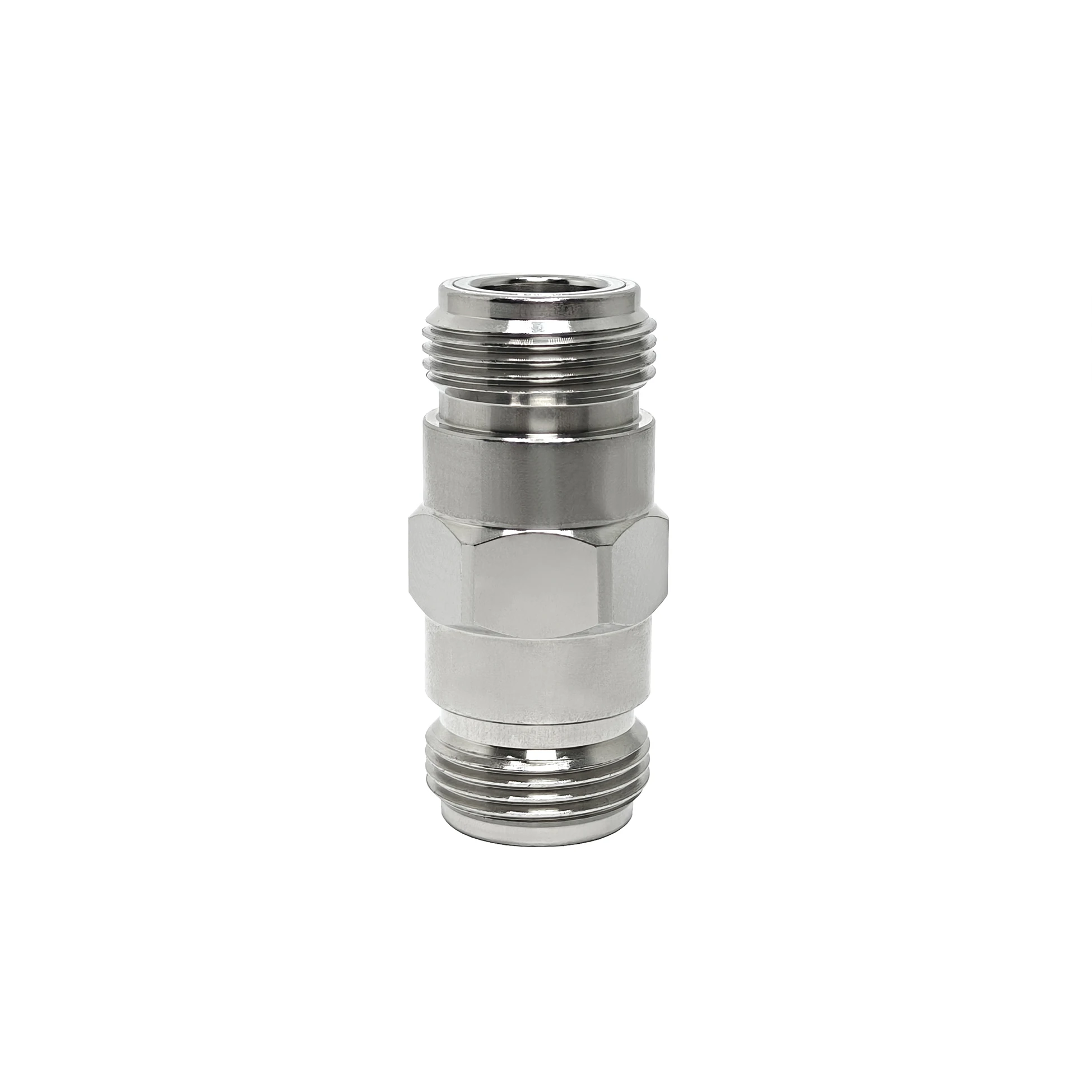 RF Stainless Steel N-Type Female to Female Adapter 50Ω Standard, Low VSWR for Minimal Signal Loss