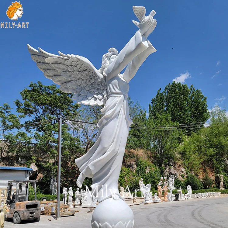 Outdoor Decoration Life Size Europe Marble Angel Garden Stone Statue ...