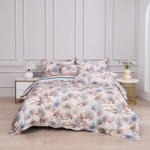 New 3D Custom Bedding Digital Print Queen Size Bed Sheets Set Lyocell Duvet Cover Set