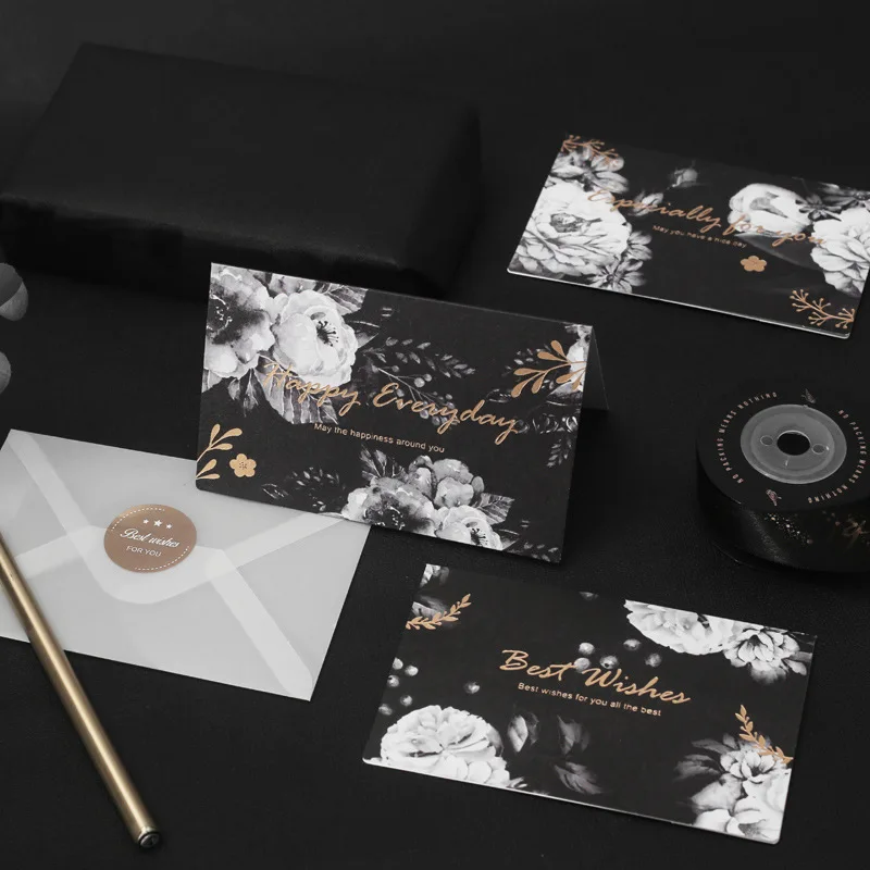 Gold Foil Stemp 2019 Luxury Birthday Greeting Thank You Christmas Black