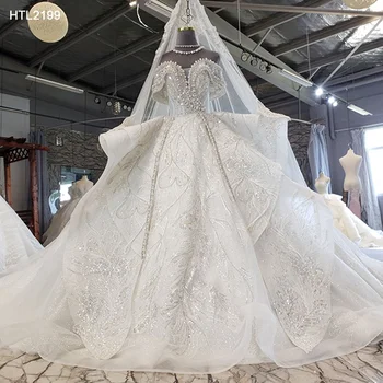 Jancember HTL2199 Luxury Sequin Beaded Sexy Designer Plus Size Bridal Dress Wedding Dresses