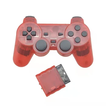 Transparent Color BT Wireless Gamepad Controller For PS2 2.4G Vibration Controle For PS 2 Joystick