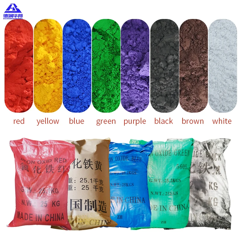 High Tinting Strength Ceramic Pigment Ink Ferric Oxide (Fe2O3)  Iron Oxide Red/Yellow/Black/Green/Blue Powders for Coating