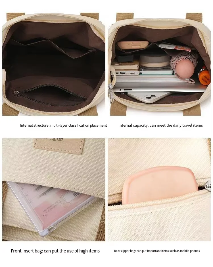 Durable Waterproof Large Canvas Crossbody Tote Bag with