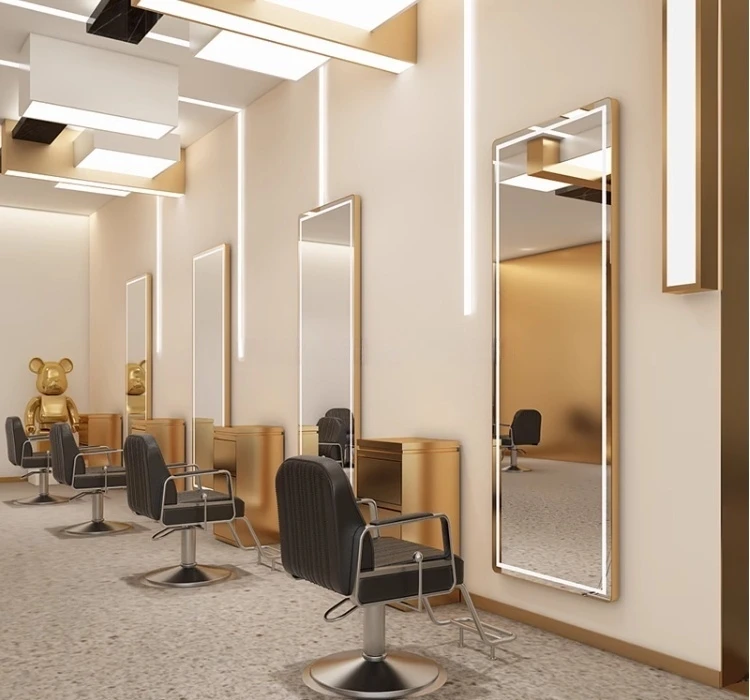 product rectangle led frameless touch switch bathroom anti fog smart mirror illuminated wall mount vanity makeup decoration-3