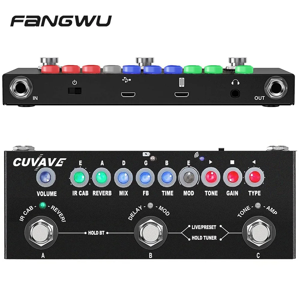 M-vave Cube BABY AC Rechargeable Multi Effects Pedal For Electric Acoustic Guitar Recording Audio Interface Function