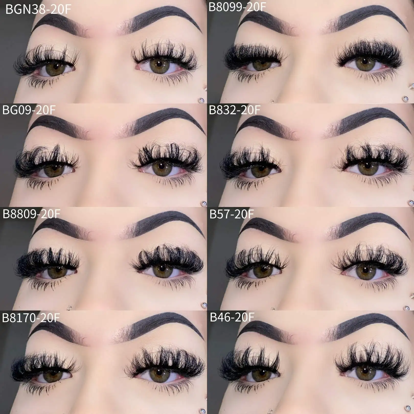 Wholesale 3D Natural Eyelashes Faux Mink Lashes 15mm 20mm
