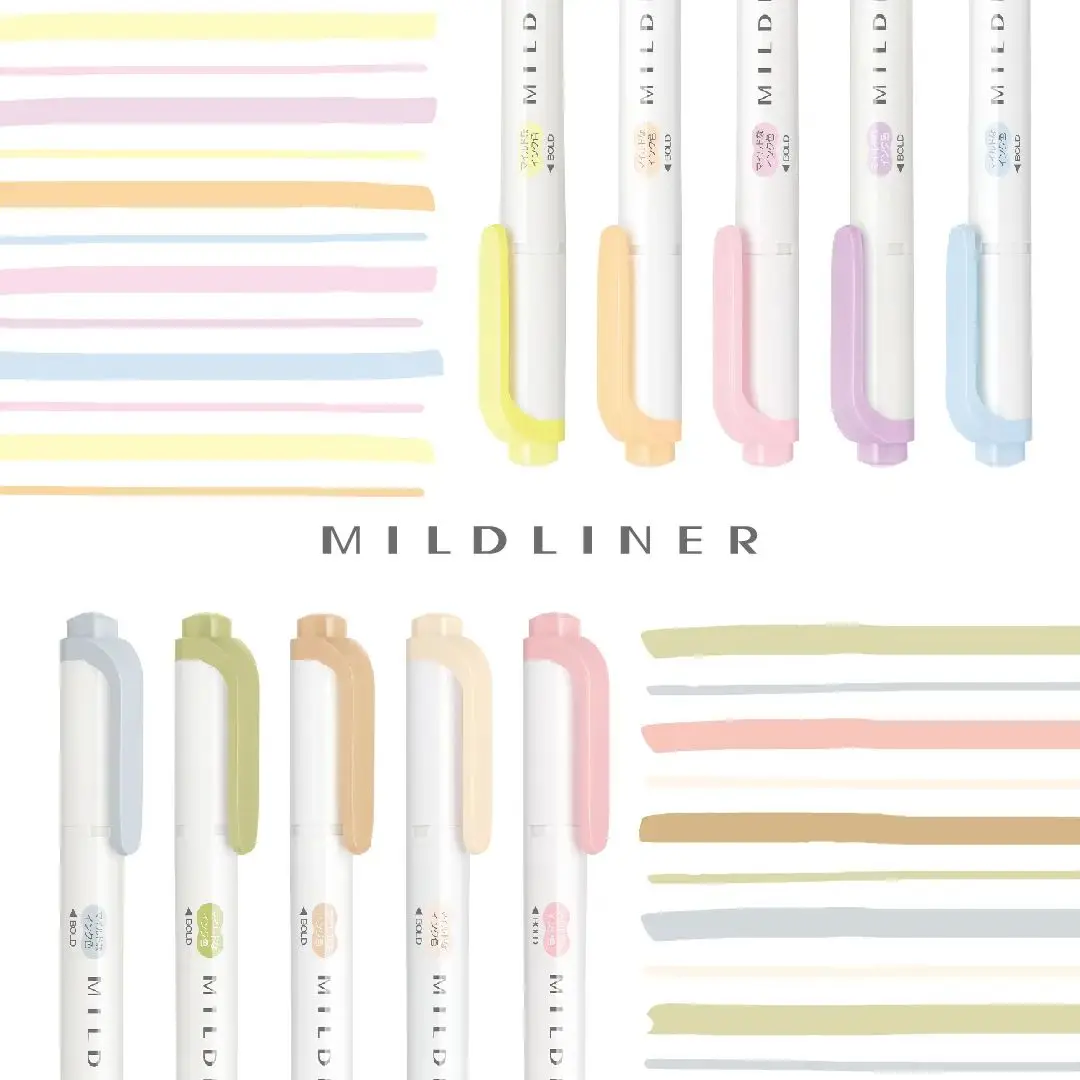1Pc Zebra Mildliner Highlighter Pens Marker Set Color Office School Stationary v 