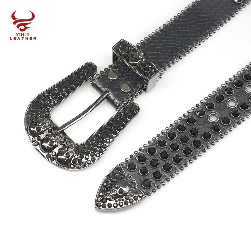 Hot Style Luxury Designer Bb Simon Rhinestones Belts Stud Diamond Black  Cowboy Belt Snake Leather Removable Buckle Bb Simon Belt - Buy Designer Bb 