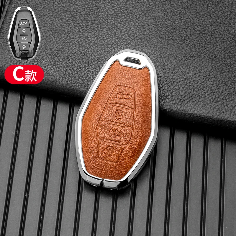 Pu Leather Car Key Case Cover Fob Protector For Mercedes Benz