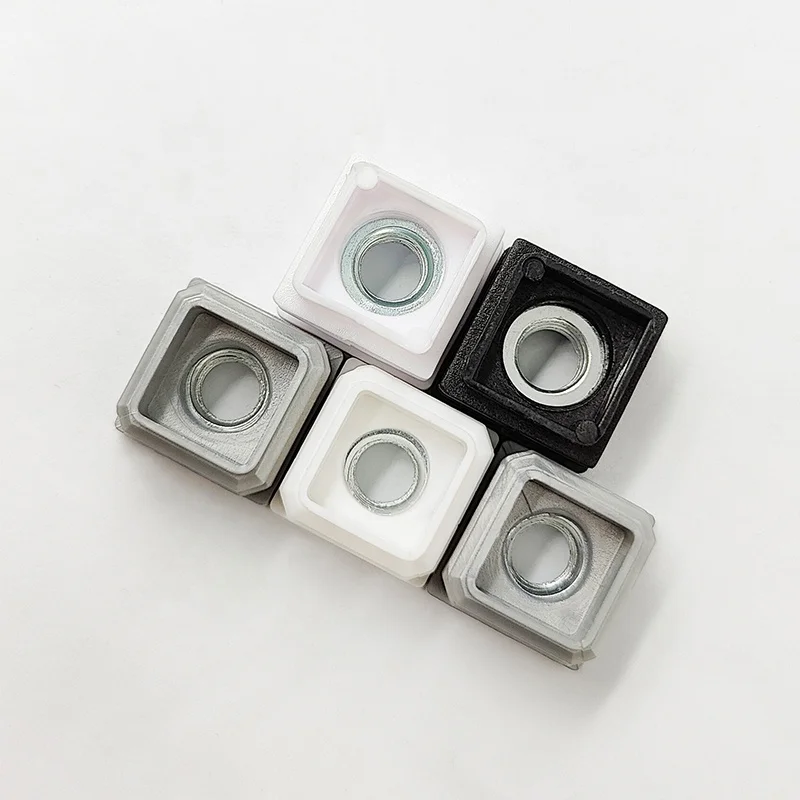 Tube Plastic Inserts square End Thread Cap Nut Plug for Table Legs