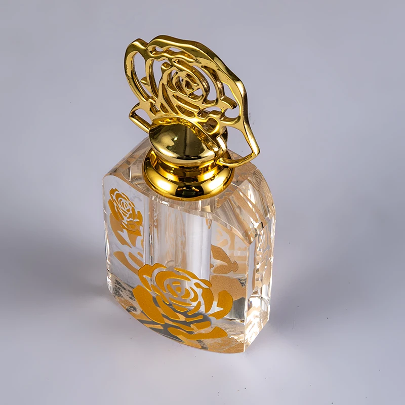 Small Bridge Gros Bouteille vide en verre luxueuse de style rose bicolore 12 ml Flacon de parfum élégant en cristal